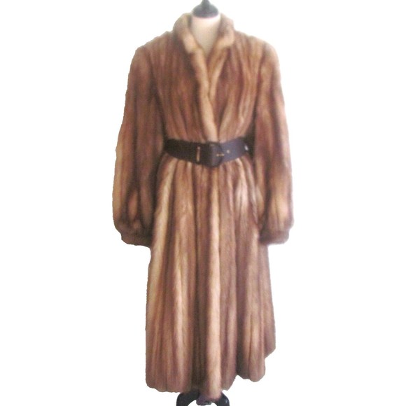 Designer Balencia Honey Blonde Soft Pelt's Long Length Mink Coat Large - Picture 2 of 16